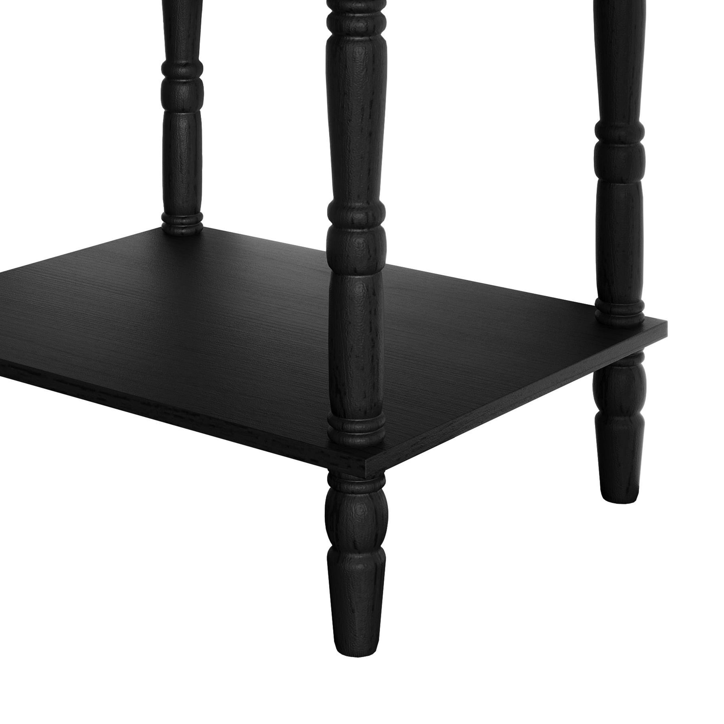 Home Design Rumford 1-Drawer Nightstand for Adult, Modern Bedside Table with Storage, Black Finish