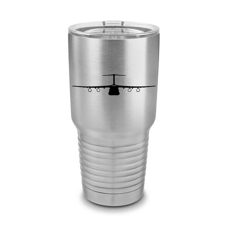 

C-5 Galaxy Tumbler 30 oz - Laser Engraved w/ Clear Lid - Polar Camel - Stainless Steel - Vacuum Insulated - Double Walled - Travel Mug - c5 military transport aircraft