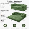 thumbnail image 2 of Convertible Floor Sofa Bed, Holaki 63" Foldable Compression Loveseat Lounge Sleeper Sofa with Pillow & Fixed-Shape Frame, Corduroy Folding Boneless Sofa Couch for Living Room Small Space, Olive Green, 2 of 8