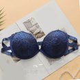 thumbnail image 2 of GEWSEY Womens Comfort Bra Lace Embroidery Full-Coverage Push-Up Bralette Light Shapewear Bras for Everyday Wear (Blue, 28B), 2 of 4