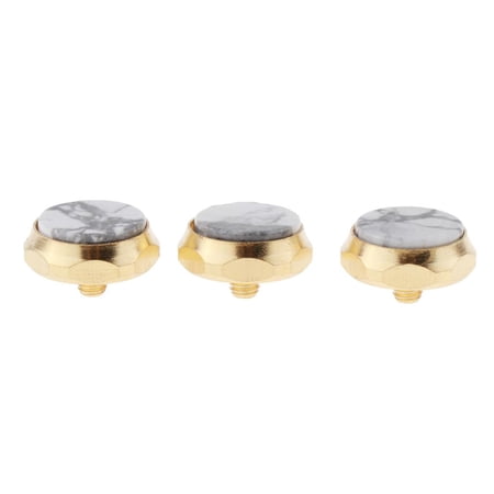 Hand Polished Trumpet Buttons Brass Trumpet Parts - White Gray, 1.5x1.5cm