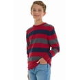 thumbnail image 6 of Sezzit Boys 100% Cotton Crewneck Sweater Soft Knit Pullover for Fall and Winter Long Sleeve Warm Knit - Red Stripes - Size 14, 6 of 7