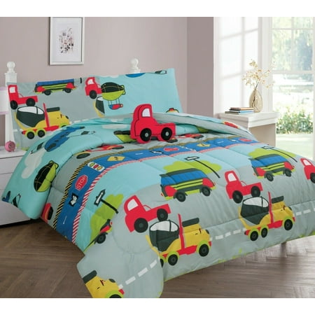 Twin Kids Toddler Bed In Bag 6pc Comforter Print Design City