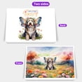 thumbnail image 2 of Welcome Spring Fairy Old English Sheepdog in Flower Meadow 7x5in Folded Greeting Card Dog Lover Single Note Card with Envelope - 13002, 2 of 5