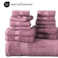 thumbnail image 6 of LANE LINEN 100% Ring Spun Cotton Towel Set of 24 - Cozy Everyday Softness, Soft, Durable & Absorbent - Wishful Mauve, 6 of 9