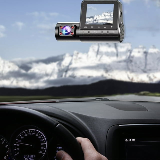 Dvkptbk 3 Channel Dash Cam Front and Rear Inside, 1080P Dash Camera for Cars, Dashcam Three Way Car Camera with IR Night Vision,Loop Recording,Motion Detection