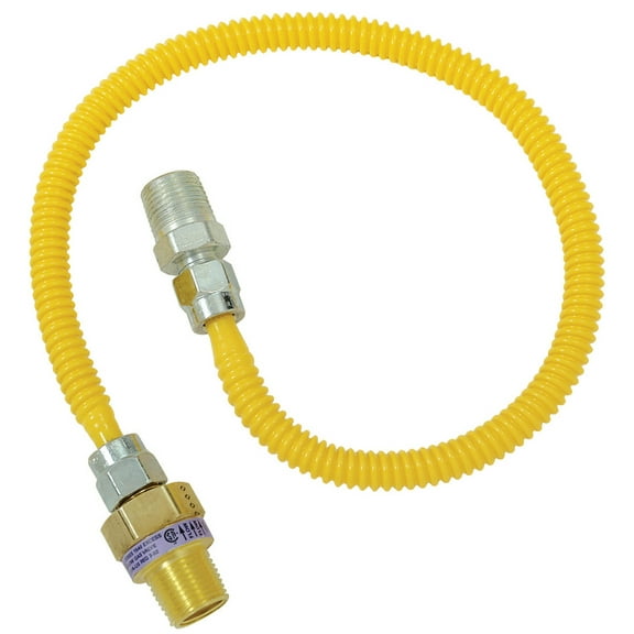 Brasscraft Gas Connector Coated Stainless Steel 36 " 1/2 " Mip X 1/2 " Mip 1/4 " Id. Use With Dryer/