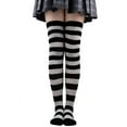 thumbnail image 1 of Extra Long Cotton Stripe Thigh High Socks Over the Knee High Socks, 1 of 2
