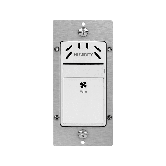 TOPGREENER Humidity Sensor Switch for Ventilation Fan, Air Moisture Detection, Bathroom Automated Control, Adjustable Timing, Neutral Wire Required, White