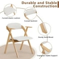 thumbnail image 6 of Ktaxon Folding Chairs Beech Frame Foldable Event Chairs Fabric Padded Diner Chairs with Arms for Office and Party Reading Dining Set of 2 Beige, 6 of 6