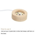 thumbnail image 3 of LED Madera Bola Soporte Exhibición Base 5x2cm Blanco Luz Redondo USB Interruptor para Cristal Bola Piedra Unique Bargains pedestales de exhibición decorativos, 3 of 5
