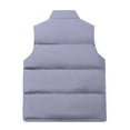 thumbnail image 3 of Homeyce Puffer Vest Outerwear for Men Quilted Sleeveless Outerwear Vest Stand Collar Solid Jacket Winter Warm Puffy Zipper Coat for Running Golf Outdoor,Purple XL, 3 of 3