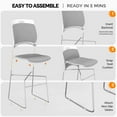 thumbnail image 3 of Ktaxon 4 pcs Stack Chairs Plastic Dining Side Chair Padded Seat Chair with Metal Frame for Home Office Kichen Gray, 3 of 11