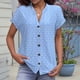 thumbnail image 3 of Blusa de Verano 2025 para Mujer, con Cuello en V, Volantes, Corta, Lunares, Holgada, Tipo Túnica Azul XL, 3 of 5