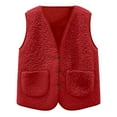 thumbnail image 5 of Cavosen Women's Sweater Vests Crew Neck Sleeveless Fleece Vest with Pocket Zipper Solid Loose Jacket Windproof Warm Casual Outerwear, 5 of 6
