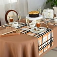 thumbnail image 5 of Orange Black Grey Plaid Table Runner-Cotton Linen- 48 Inch Holiday Dresser Scarves, Simple Check Stripes Lines Country Tablerunner for Kitchen Coffee/Dining Living Room Dinner Scarf Décor 13x48, 5 of 7
