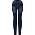 thumbnail image 5 of 2Luver, Women's, Stretchy 5 Pocket Skinny Solid Dark Denim Jeans, Dark Denim, 13, 5 of 5