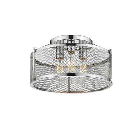 

CFC Lighting 3 Light Screen Retro Drum Metal Semi-Flush Chrome