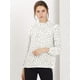 thumbnail image 2 of INSPIRE CHIC Top de blusa de lunares de manga larga con cuello alto y volantes vintage para mujer blanco L, 2 of 6