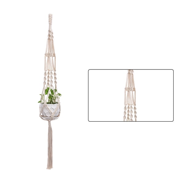 Yuarrent Cestas colgantes 100 hechas a mano, soporte para plantas, macramé, colgador de plantas, maceta para colgar en la pared interior, soporte para Jardín y Patio No.12 Yuarrent HA001777-12