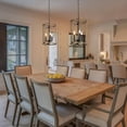 thumbnail image 4 of LNC Black and Brown Wood Grain Cage Farmhouse Cylinder LED Mini Kitchen Island Light, 4 of 14