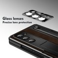 thumbnail image 4 of Case for Samsung Galaxy Z Fold 5 with Stylus & S Pen Holder, Kickstand Alloy CD Camera Protector Vintage Classic Leather Mil-Grade Protection Anti-Scratch Shockproof Protective Case, Coffee, 4 of 7