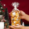 thumbnail image 3 of 100pcs Christmas Cellophane Bags - Snowflake Cellophane Bags For Sweet Cookie Chocolate Flat Bottom Clear Christmas Party Treat Bags With Twist Ties (, 3 of 5