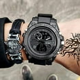 thumbnail image 5 of Reloj deportivo electrónico LED, resistente al agua, ligero, con doble pantalla, luminoso, para niños, color negro, 5 of 5