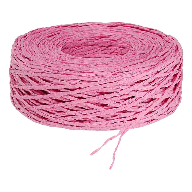 Unique Bargains 1 Roll Raffia Ribbon, 109 Yard Paper Twine String for Festival Gifts Wrapping, Pink