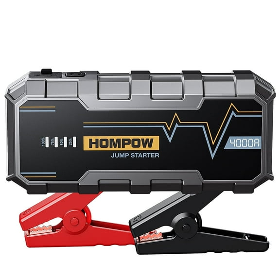 HOMPOW 4000A Car Jump Starter, 12V Battery Jump Starter Jump Box Starter for Car, Portable Power Bank & Car Battery Booster Pack for Up to 6.0L Gas and 4.0L Diesel Engines