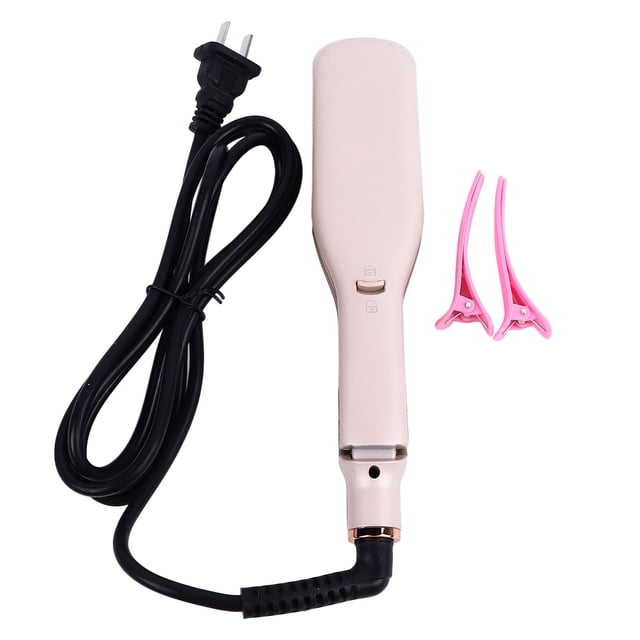 Rizador de pelo plano de 45 W con iones negativos de color rosa, herramienta de peinado esponjosa