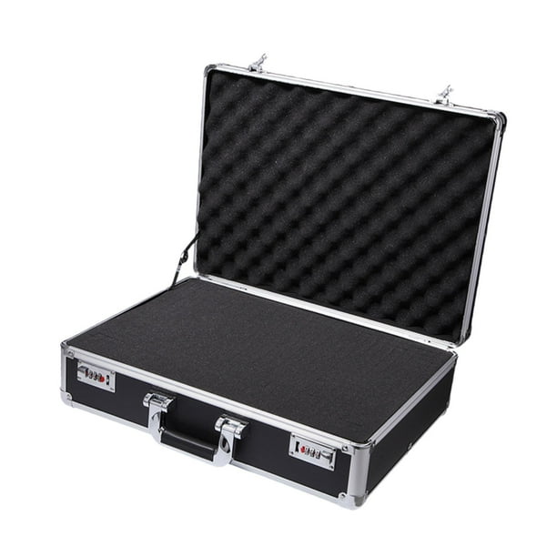 Estuche rígido de transporte, caja de herramientas, construcción robusta, portátil, multiusos, de aluminio. L engrosado
