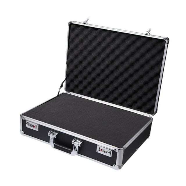 Caja de almacenamiento de herramientas Estuche rígido de transporte Herrajes de construcción robusta Maleta portátil de aleación de aluminio Estuche L engrosado
