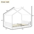 thumbnail image 2 of Luckynote Full House Floor Bed with Support Slats, Solid Wood House Bed Frame , No Box Spring Needed and Opening Constructure, White, 2 of 11