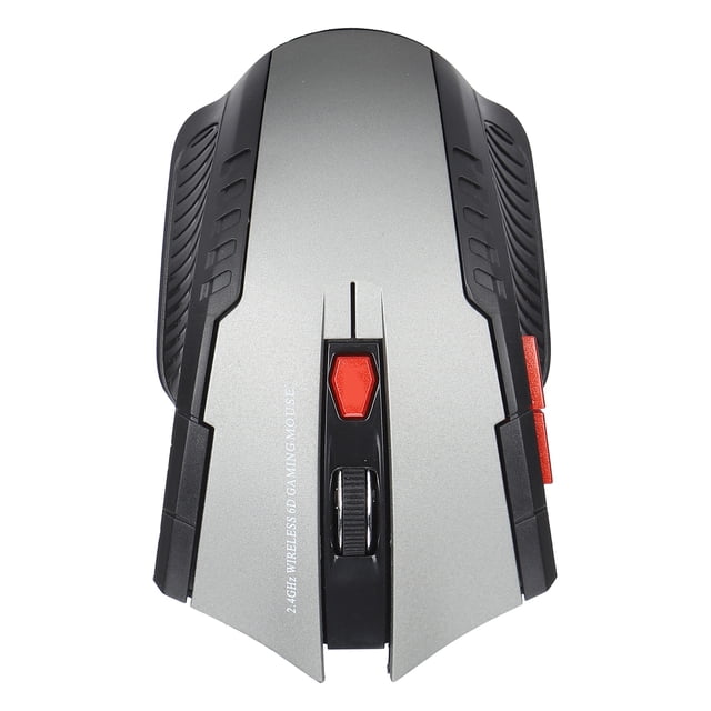Ratón para juegos inteligente, delgado, mini, portátil, inalámbrico, 2,4 G, con receptor USB, para oficina, ordenador portátil, tableta, color gris