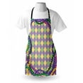 thumbnail image 3 of Mardi Gras Apron Mardi Gras Celebration Beads in Vibrant Graphic Style on Diamond Line Pattern, Unisex Kitchen Bib Apron with Adjustable Neck for Cooking Baking Gardening, Multicolor, by Ambesonne, 3 of 3
