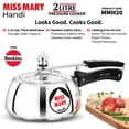 thumbnail image 2 of Miss Mary Aluminium Handi Pressure Cooker, Small Inner Lid Cooker 2 Liters, Silver (MMH20) | For 2 Or 3 Persons, 2 of 4
