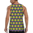 thumbnail image 3 of Xecao Mardi Gras Men's Tank Top Workout Quick Dry Sleeveless Gym Jogging Muscle Shirts Summer Swim Beach Tops, 3 of 9