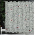 thumbnail image 3 of Ambesonne Valentines Day Shower Curtain, Lines and Heart Art, 69"Wx70"L, Pale Grey Burgundy, 3 of 4
