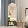 thumbnail image 5 of RACHMADES 64"x21" Arched Floor Mirror Full Length Mirror, Full Body Wall Mirror, Arched Full Mirror Standing Tall Mirror, Dressing Mirror, Black, 5 of 7