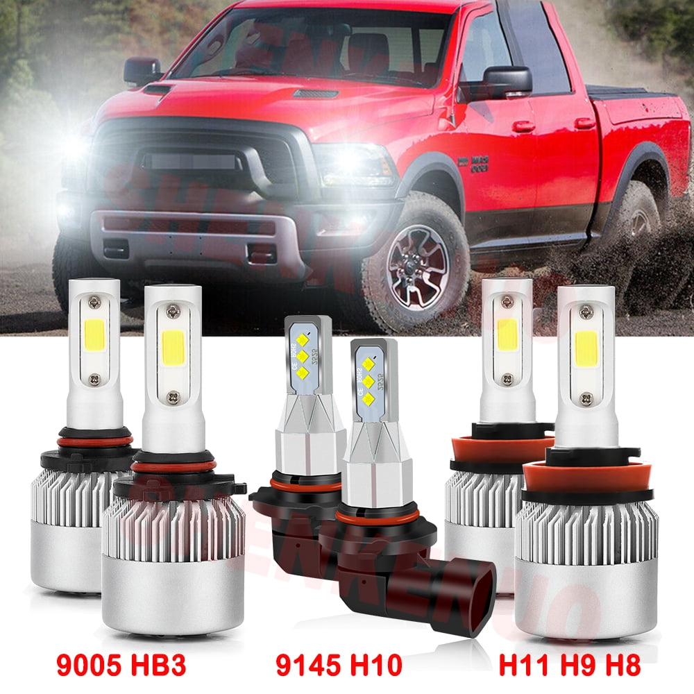 For Dodge Ram 1500 20132018 w/o projector Led Headlights 8000LM 9005