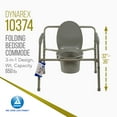 Dynarex Folding Bedside Commode, 3 in 1 Portable Toilet Chair, Designed