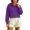 Purple, variant on Cropped Hoodies for Women 2026 Casual Long Sleeve Hooded Sweatshirts Cute Scalloped Hem Hooded with Drawstring Pullover Top