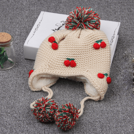 

〖TOTO〗Baby Care Winter Baby Earflap Girl Boy Peach Children Hat Knit Hat Cold Cap Warm