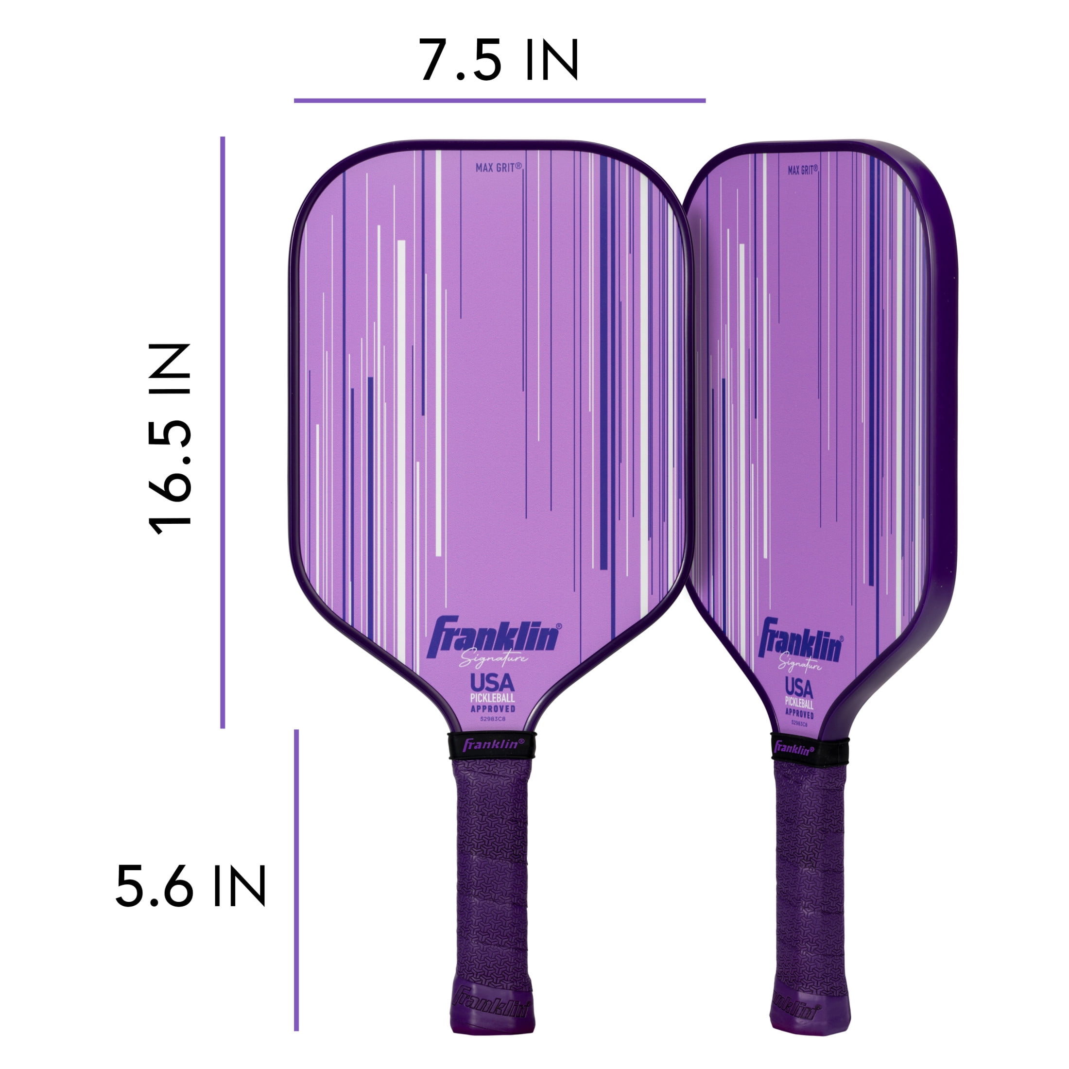 Franklin Sports Pro Pickleball Paddles - Signature Series Pro Pickleball Paddle with MaxGrit Surface - USA Pickleball (USAPA) Approved Tournament Pickleball Paddle - 13mm Polypropylene Core - Lilac