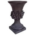 thumbnail image 3 of Michaelia Chalice Garden Urn Planter, Roman, Botanical, Antique Gray Lightweight Concrete, 3 of 7