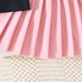 thumbnail image 4 of YDFCWXW Girls 2 Piece Outfits Preppy Heart Graphic Polo Shirt Sleeveless Collar Crop Tops and Pleated Skirt Set (Blue, 5-6 Years), 4 of 7