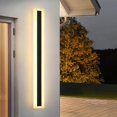 thumbnail image 3 of Lámpara de pared para exteriores, tirarere larga moderna, luz de pared de jardín LED, candeliere de lámpara para porche, candeliere, decoración de , Luz cálida de 60x9x4cm shamjiam Lámpara de pared larga para exteriores, 3 of 6