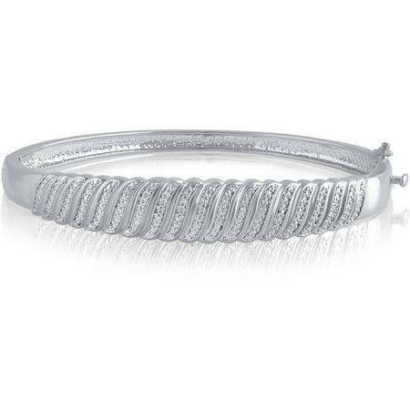 - Diamond Accent Silvertone S Design Fashion Bangle