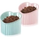 thumbnail image 3 of cuencos elevados de cerámica para gatos, inclinados, elevados, antivómitos, para gatos de interior, alimentador de platos de agua sin estrés para gatos, cachorros, en forma de corazón (azul macarrón,, 3 of 4